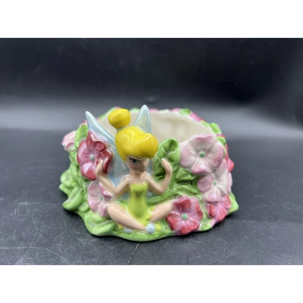 Disney Tinkerbell Candle & Holder Garden Pink Whimsical Imagination Peter Pan
